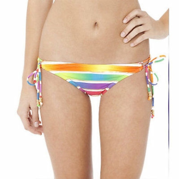 O’Neill Rainbow Stripe Hipster Bottoms SZ L - Picture 1 of 4